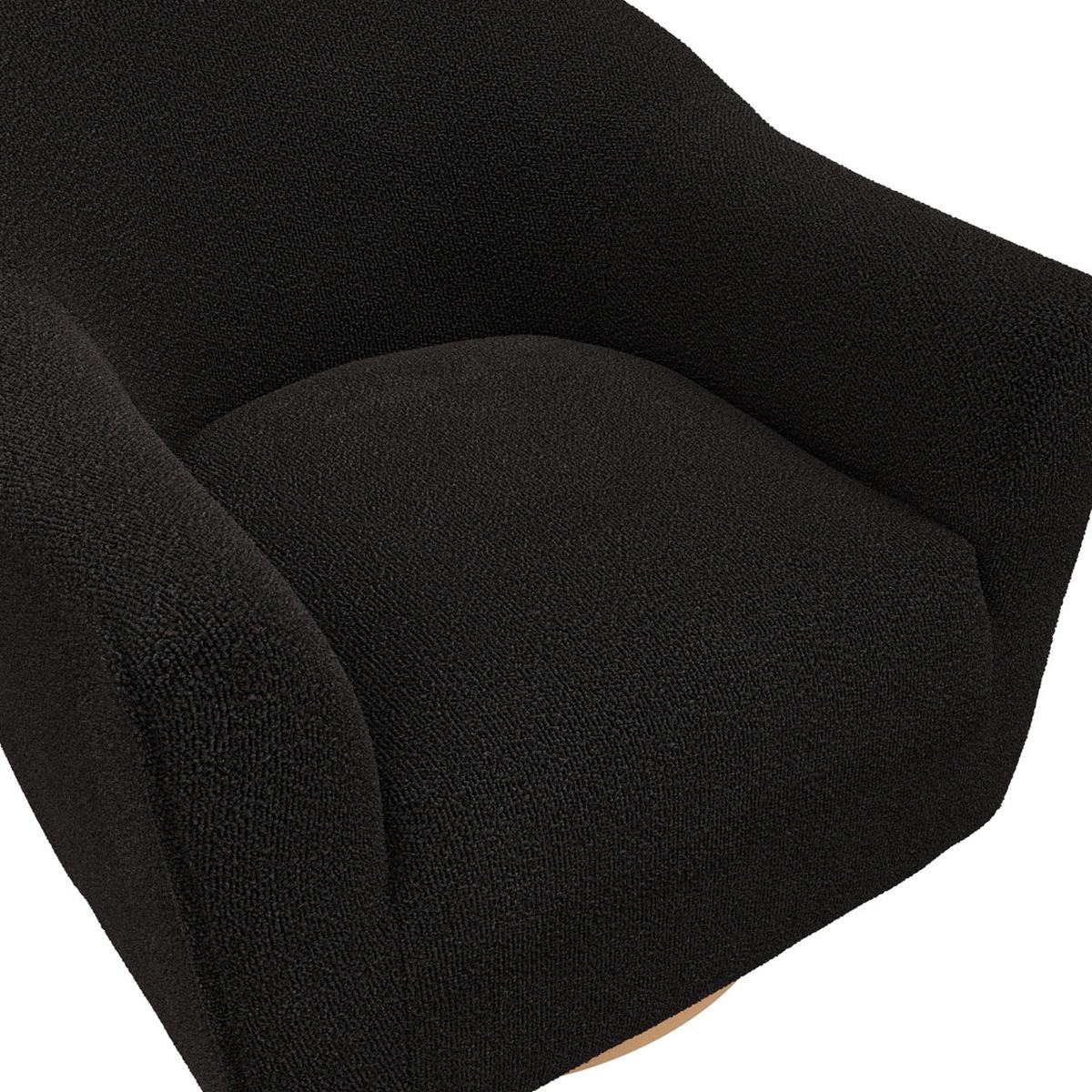 HO+ME Aurora Swivel Chair In Black Boucle lifestyle close