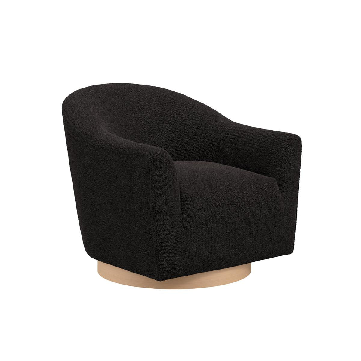 HO+ME Aurora Swivel Chair In Black Boucle