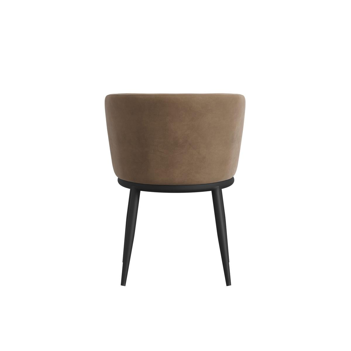 HO+ME Bowie Dining Set of Two Dining Chairs In Black And Mole Velvet-Beaumonde