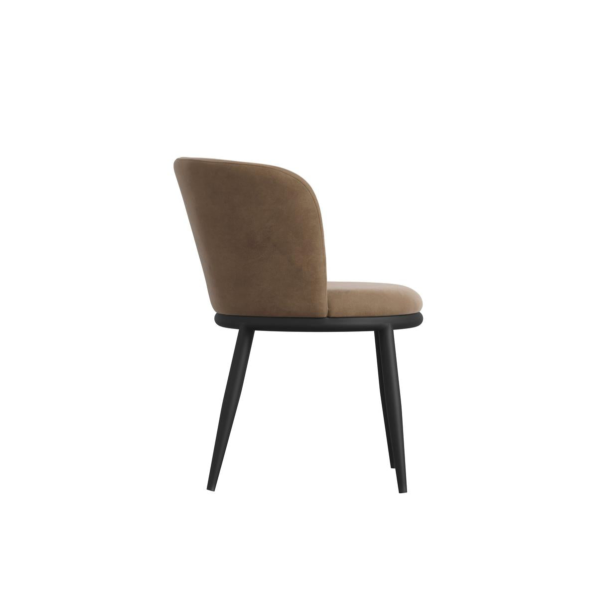 HO+ME Bowie Dining Set of Two Dining Chairs In Black And Mole Velvet-Beaumonde