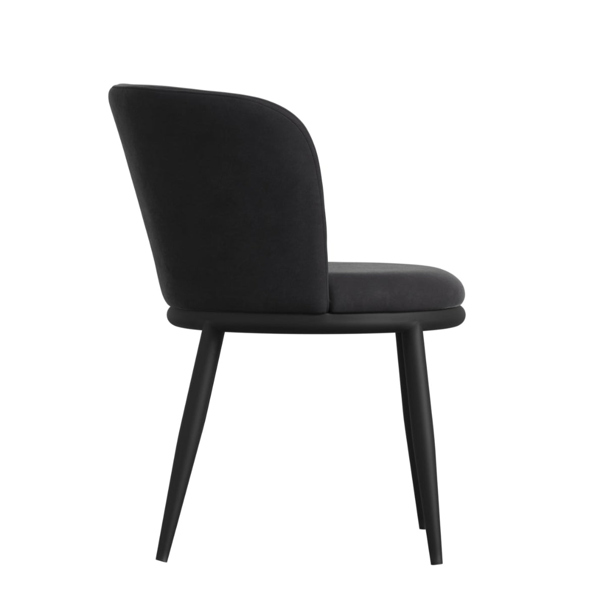 HO+ME Bowie Dining Set of Two Dining Chairs In Black Velvet side