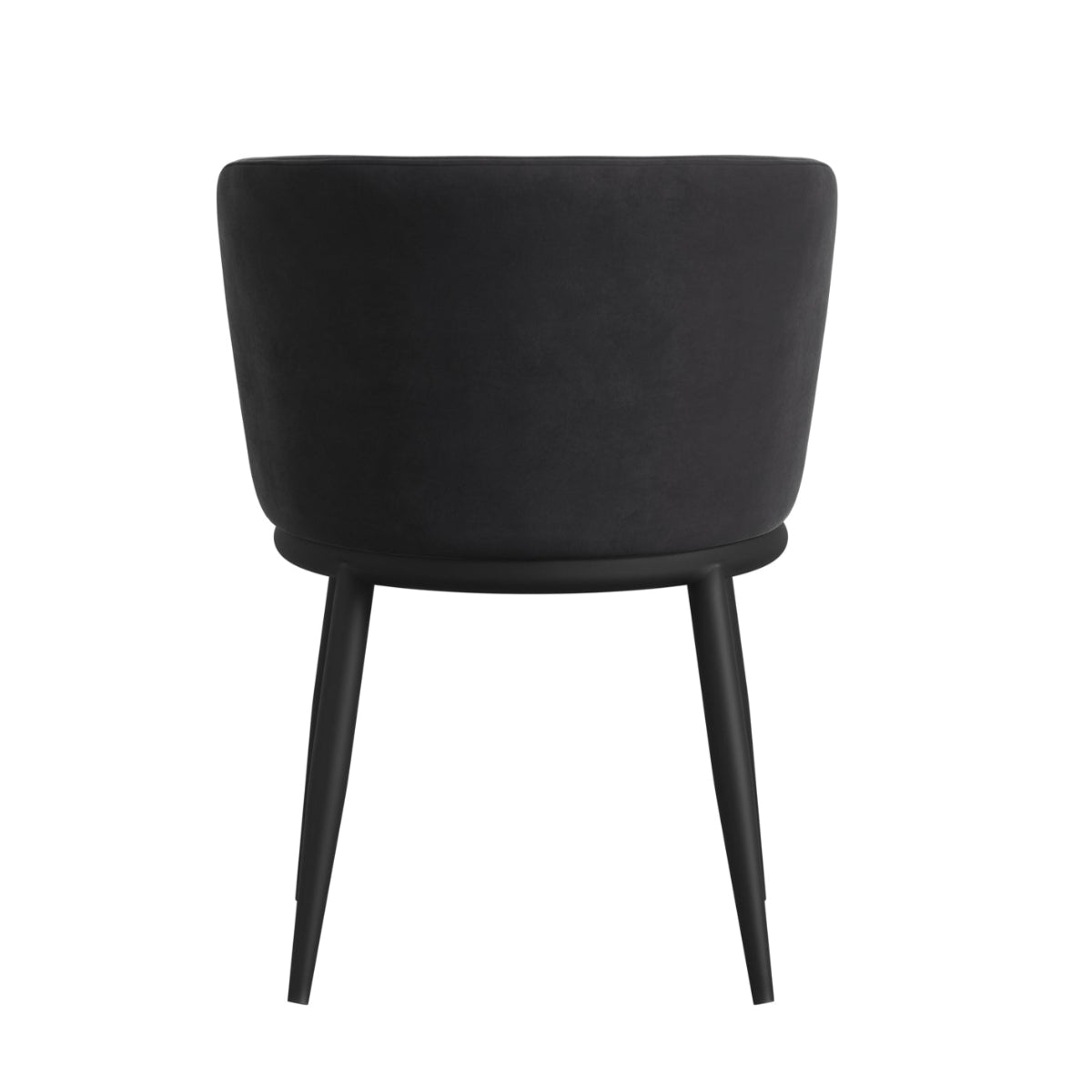 HO+ME Bowie Dining Set of Two Dining Chairs In Black Velvet rear