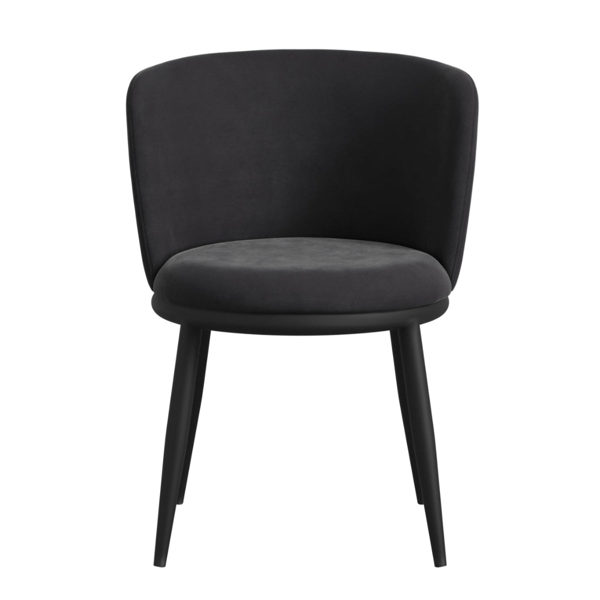 HO+ME Bowie Dining Set of Two Dining Chairs In Black Velvet