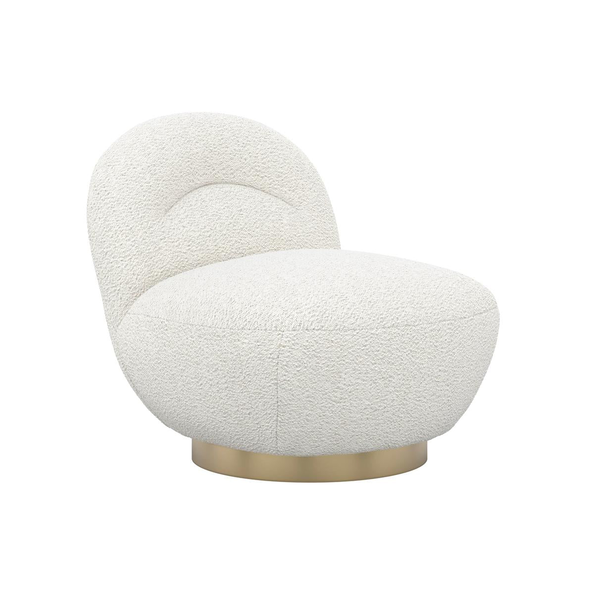 HO+ME Breeze Swivel Occasion Chair In Ivory