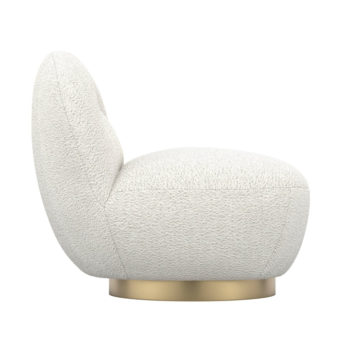 HO+ME Breeze Swivel Occasion Chair In Ivory sides