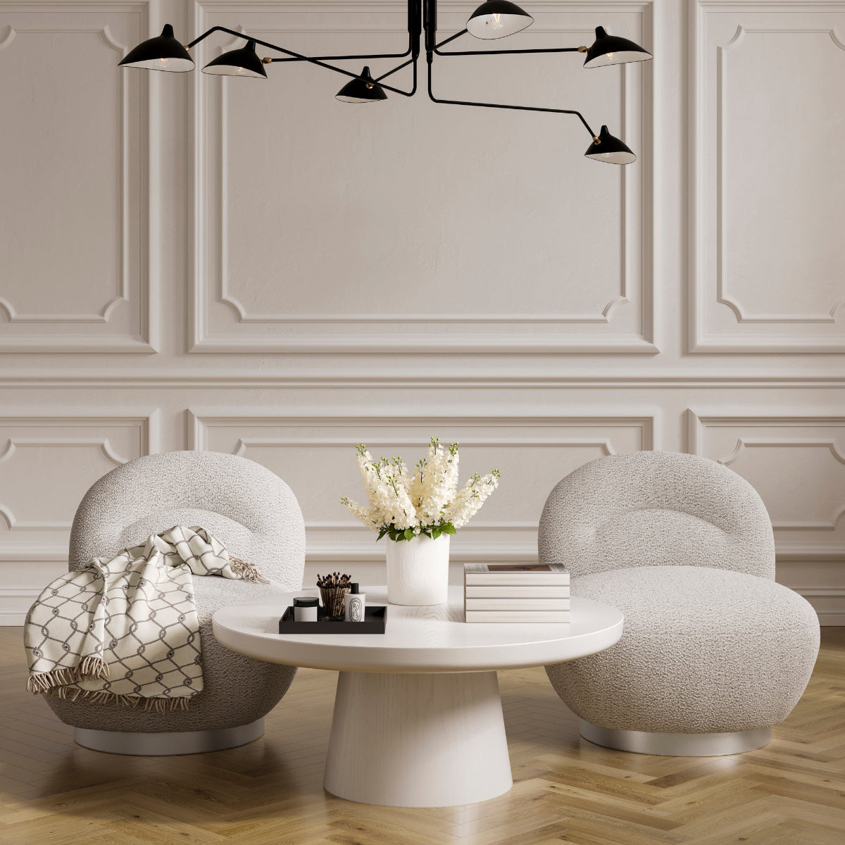 HO+ME Breeze Swivel Occasional Chair In Cloud Grey lifestyle