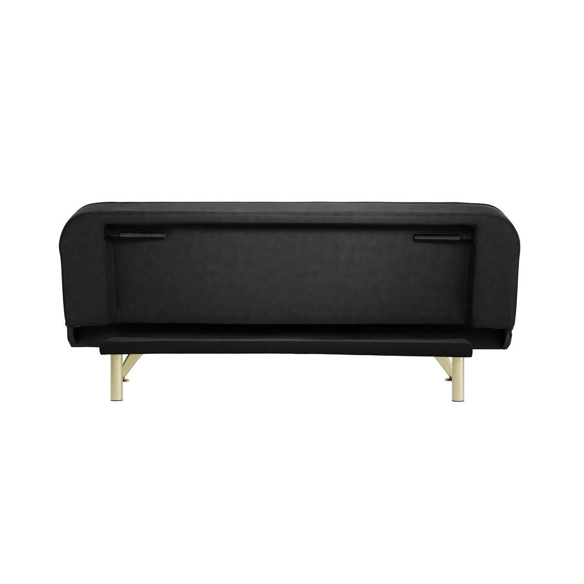 HO+ME Brunel Sofa Bed In Brushed Gold And Black Velvet-Beaumonde