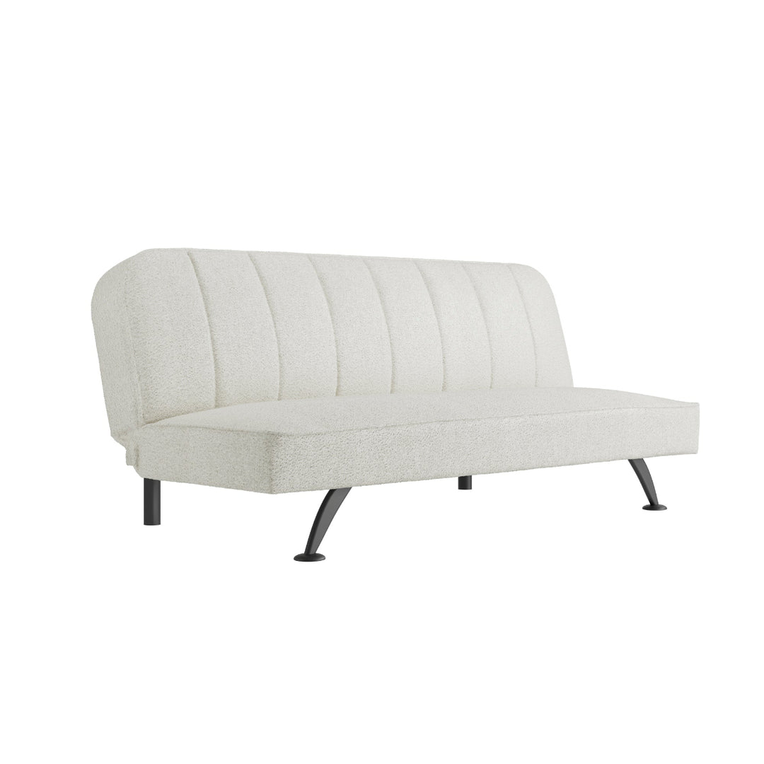HO+ME Brunel Sofa Bed In Mattte Black And Ivory Boucle