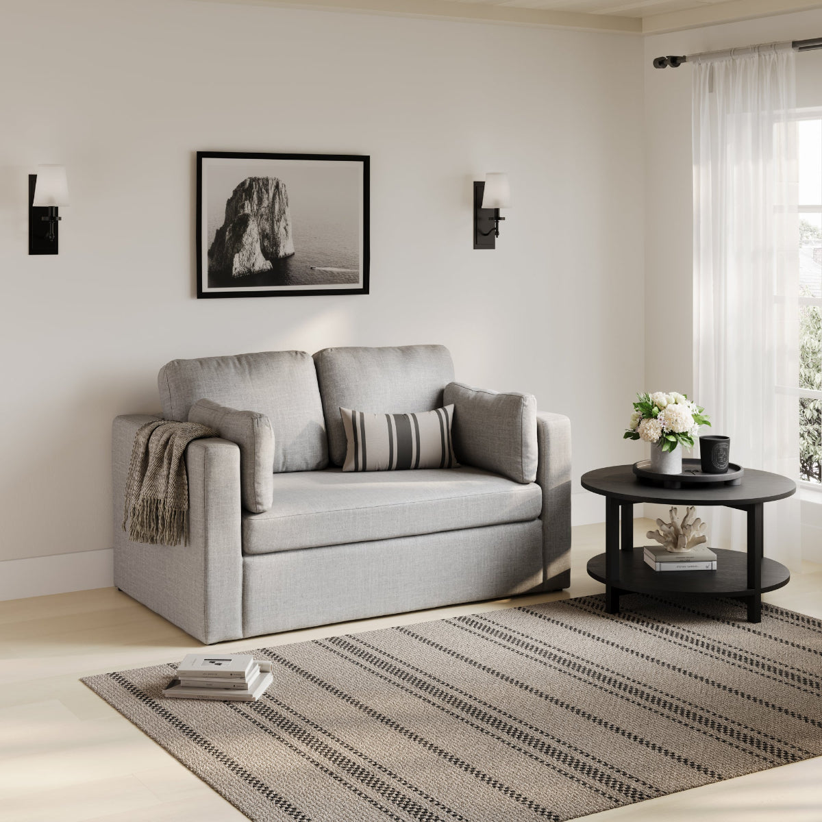 HO+ME Chatham 2 Seater Sofa In Light Grey lifestyle