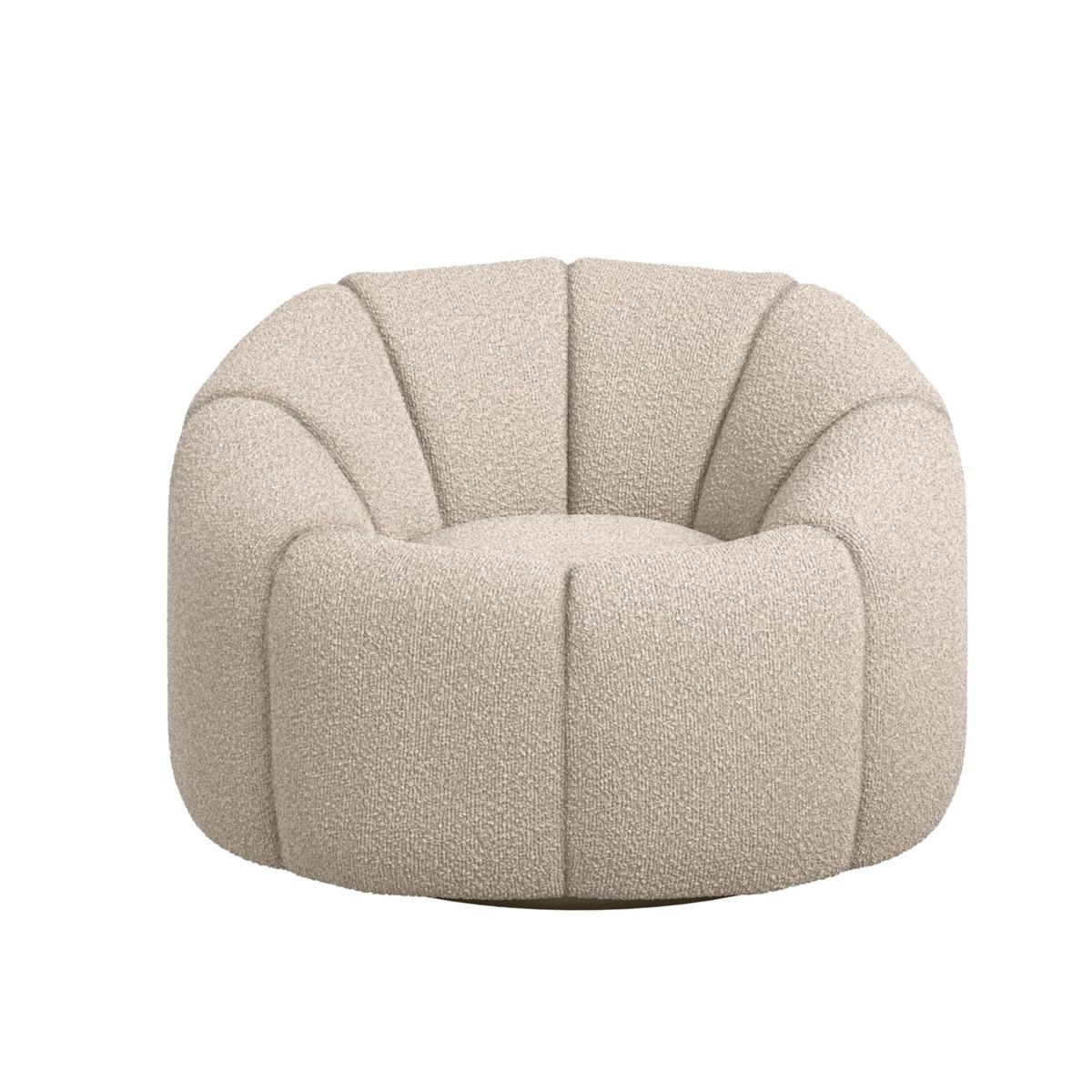 HO+ME Cirrus Swivel Chair In Buff Boucle front
