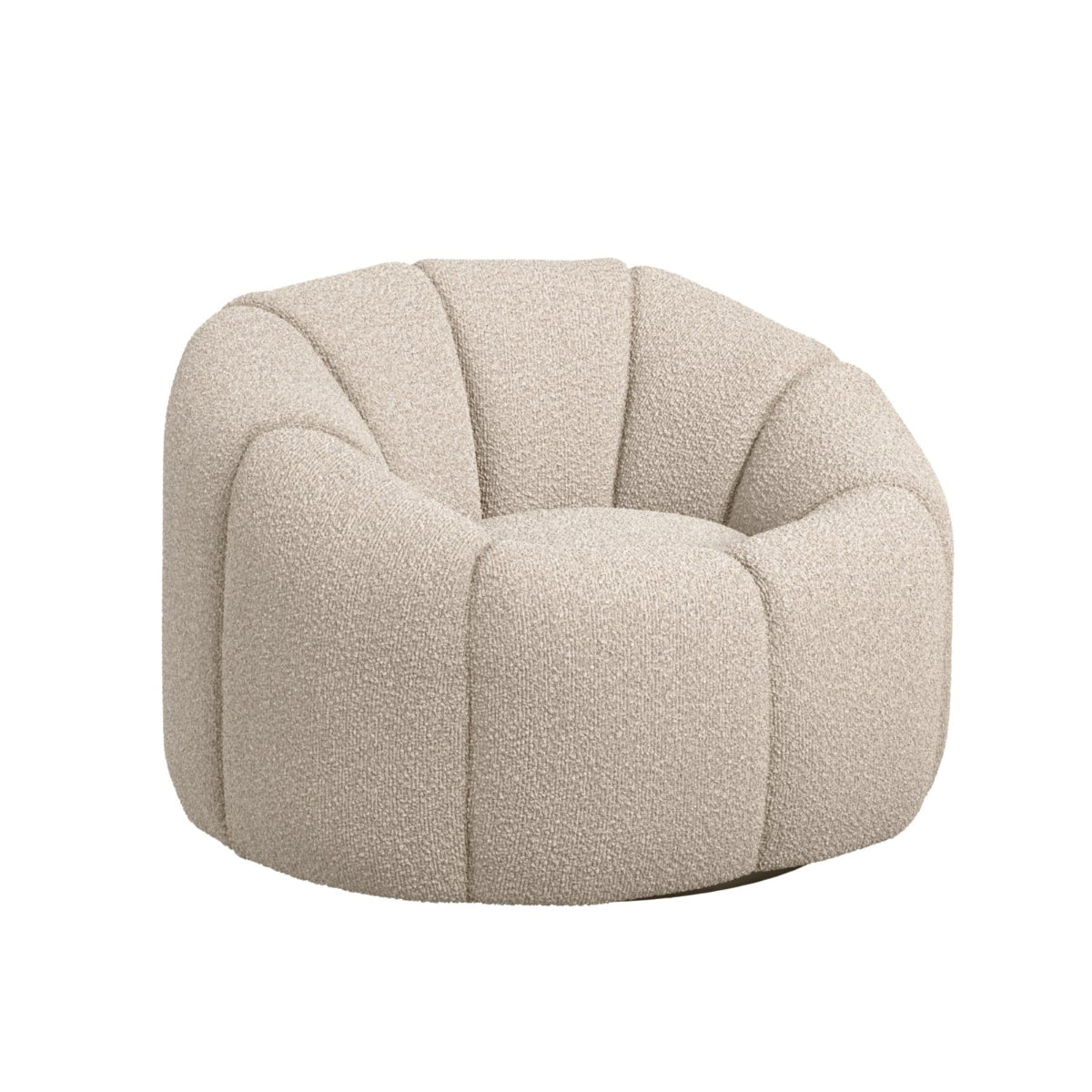 HO+ME Cirrus Swivel Chair In Buff Boucle