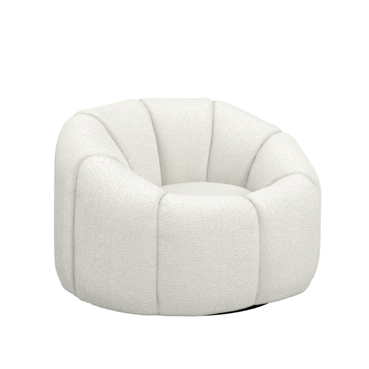 HO+ME Cirrus Swivel Chair In Ivory Boucle