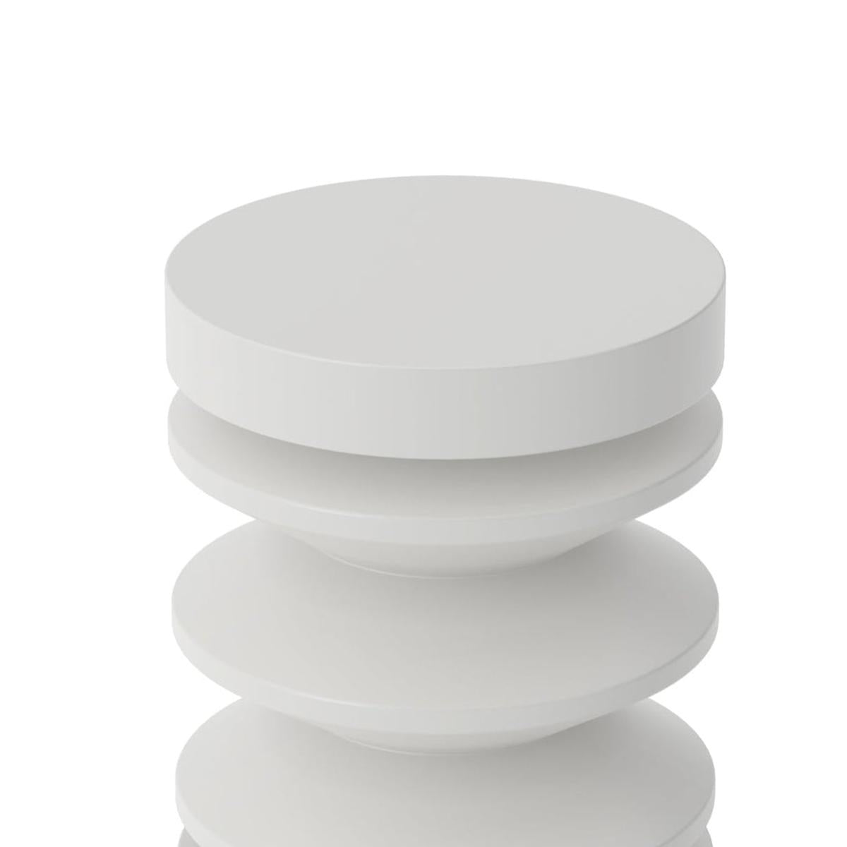 HO+ME Cleo Side Pedestal Table In White top