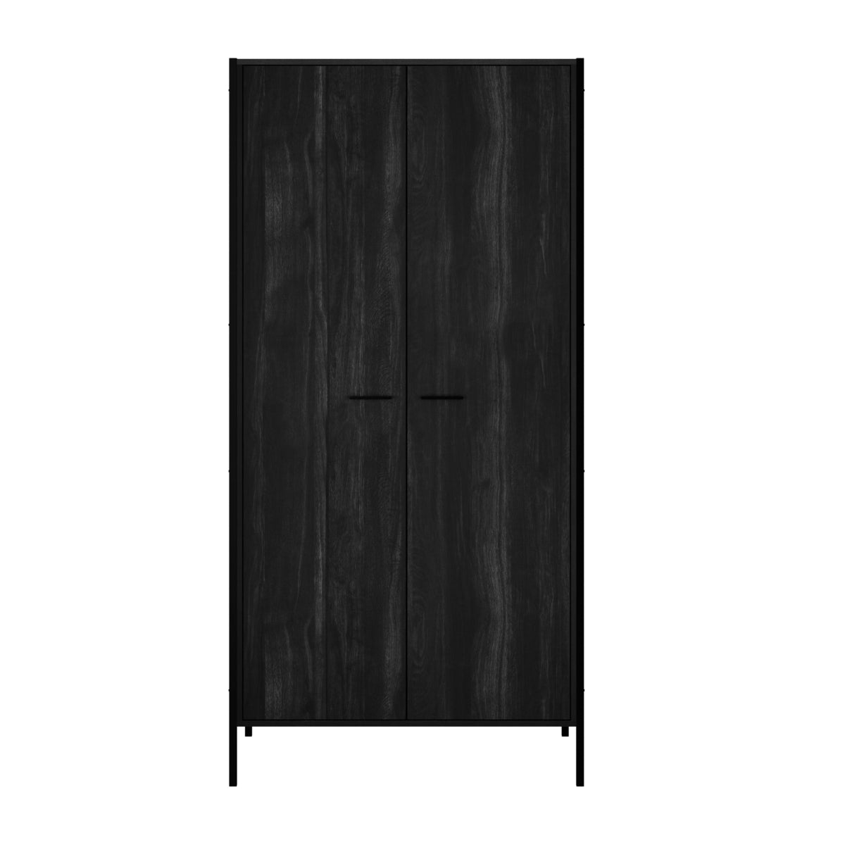 HO+ME Clerkenwell 2 Door Wardrobe In Black front
