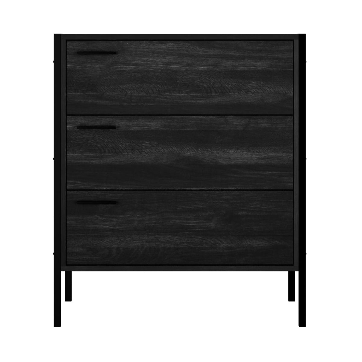 HO+ME Clerkenwell 3 Drawer Chest In Black front
