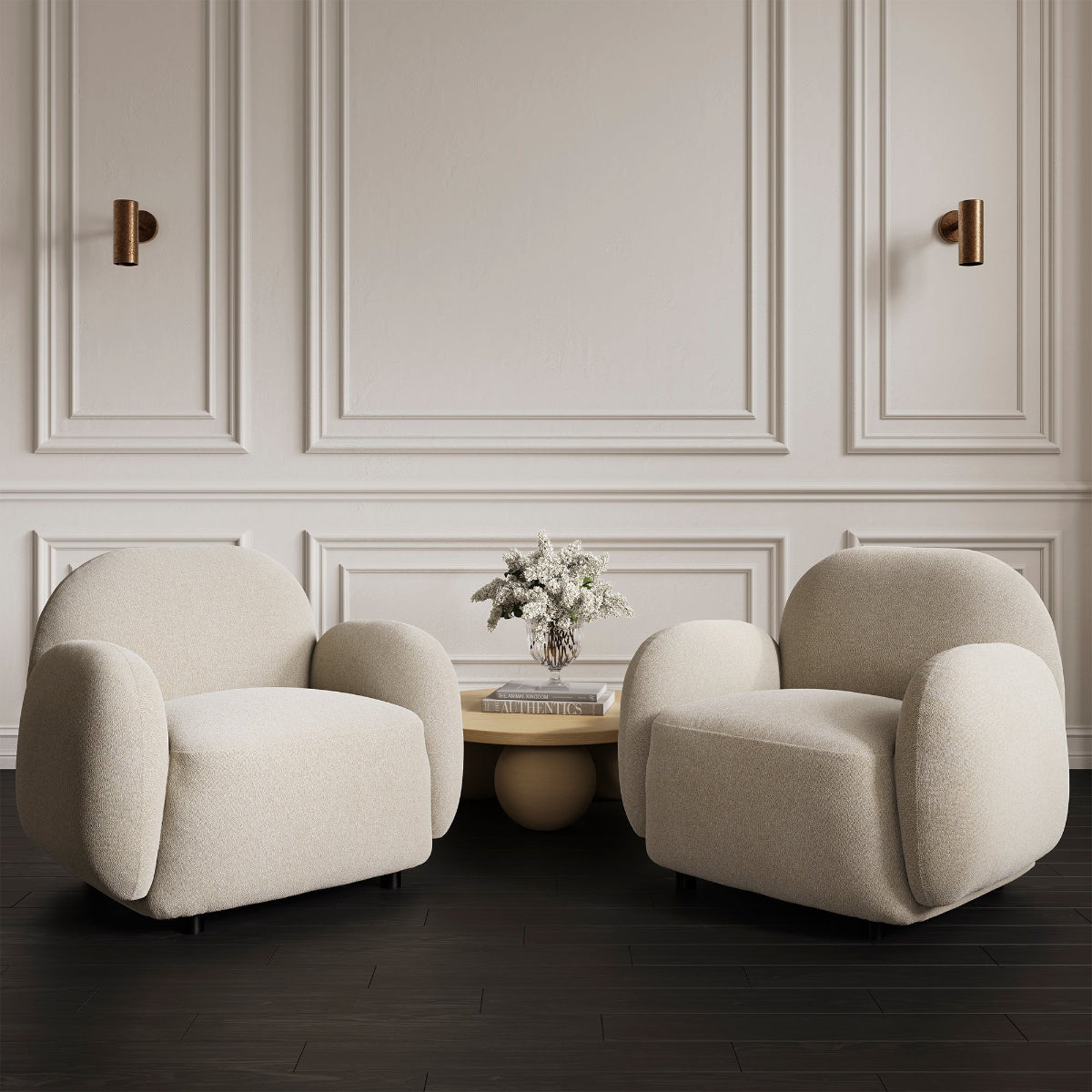 HO+ME Cocoon Armchair In Bone lifestyle