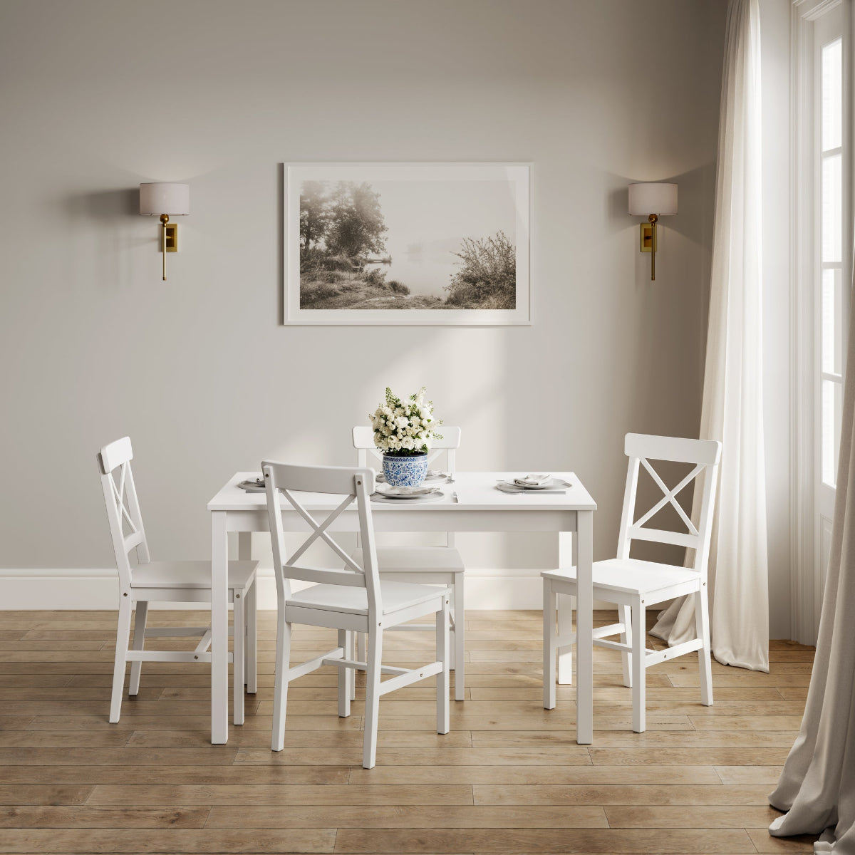 HO+ME Cotswold 4 Seater Dining Table In White lifestyle