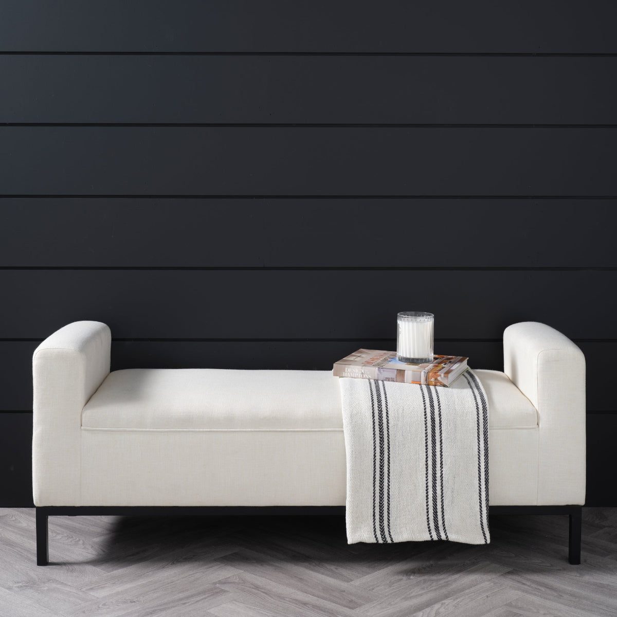 HO+ME Cressida Dining Bench In Ivory lifestyle