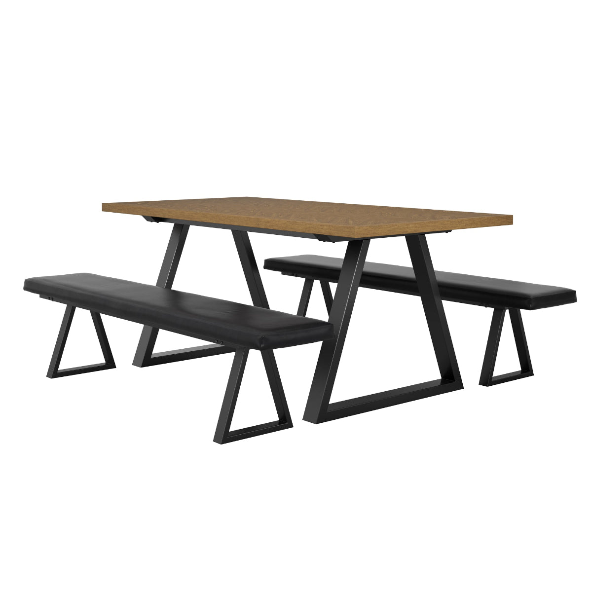 HO+ME Dalston Dining Bench In Black set