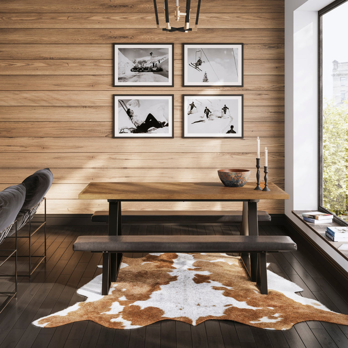 HO+ME Dalston Dining Bench In Black lifestyle