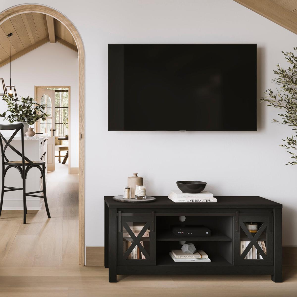 HO+ME Dusk 2 Door Media Unit In Black-Beaumonde