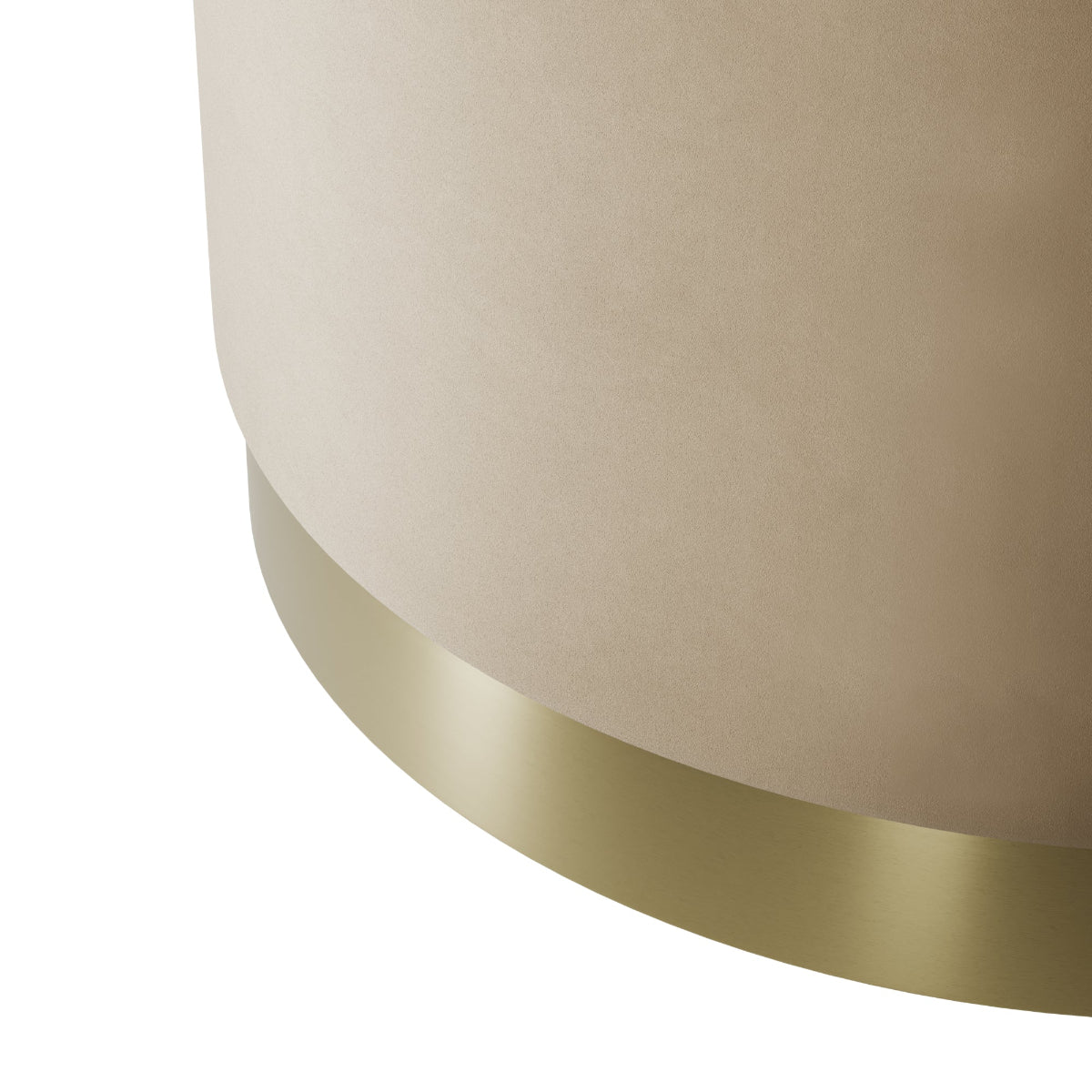 HO+ME Eclipse Large Pouffe In Brushed Gold And Beige Velvet close