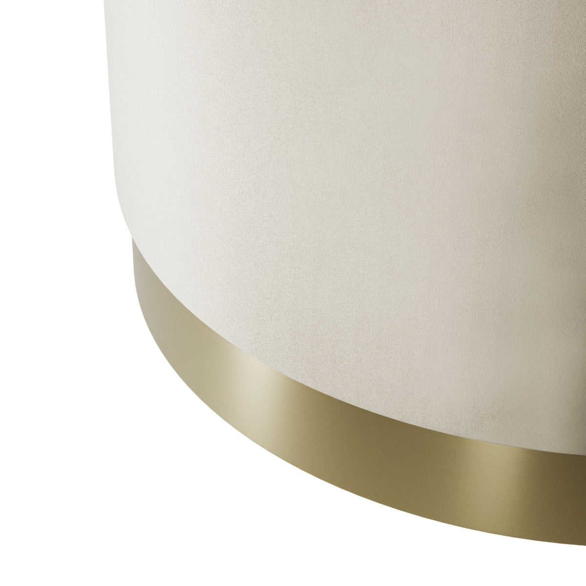 HO+ME Eclipse Large Pouffe In Brushed Gold And Cream Velvet