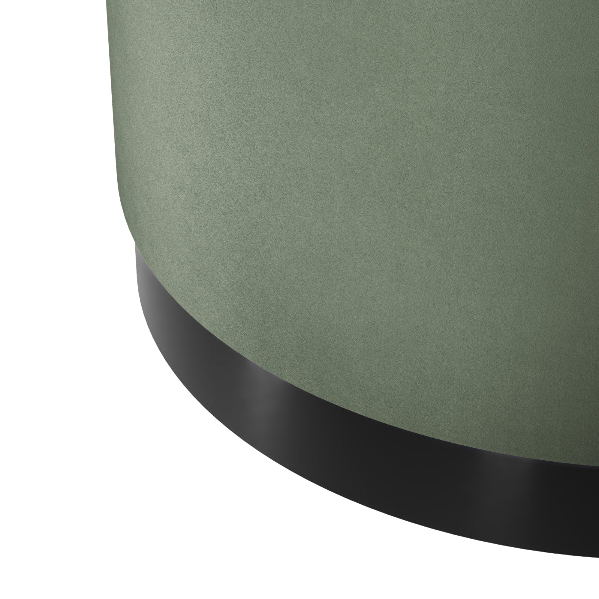 HO+ME Eclipse Large Pouffe In Matte Black And Sage Velvet close