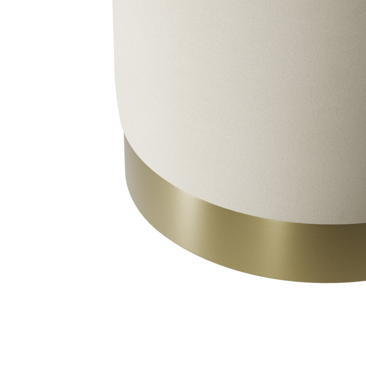 HO+ME Eclipse Small Pouffe In Brushed Gold And Cream Velvet close