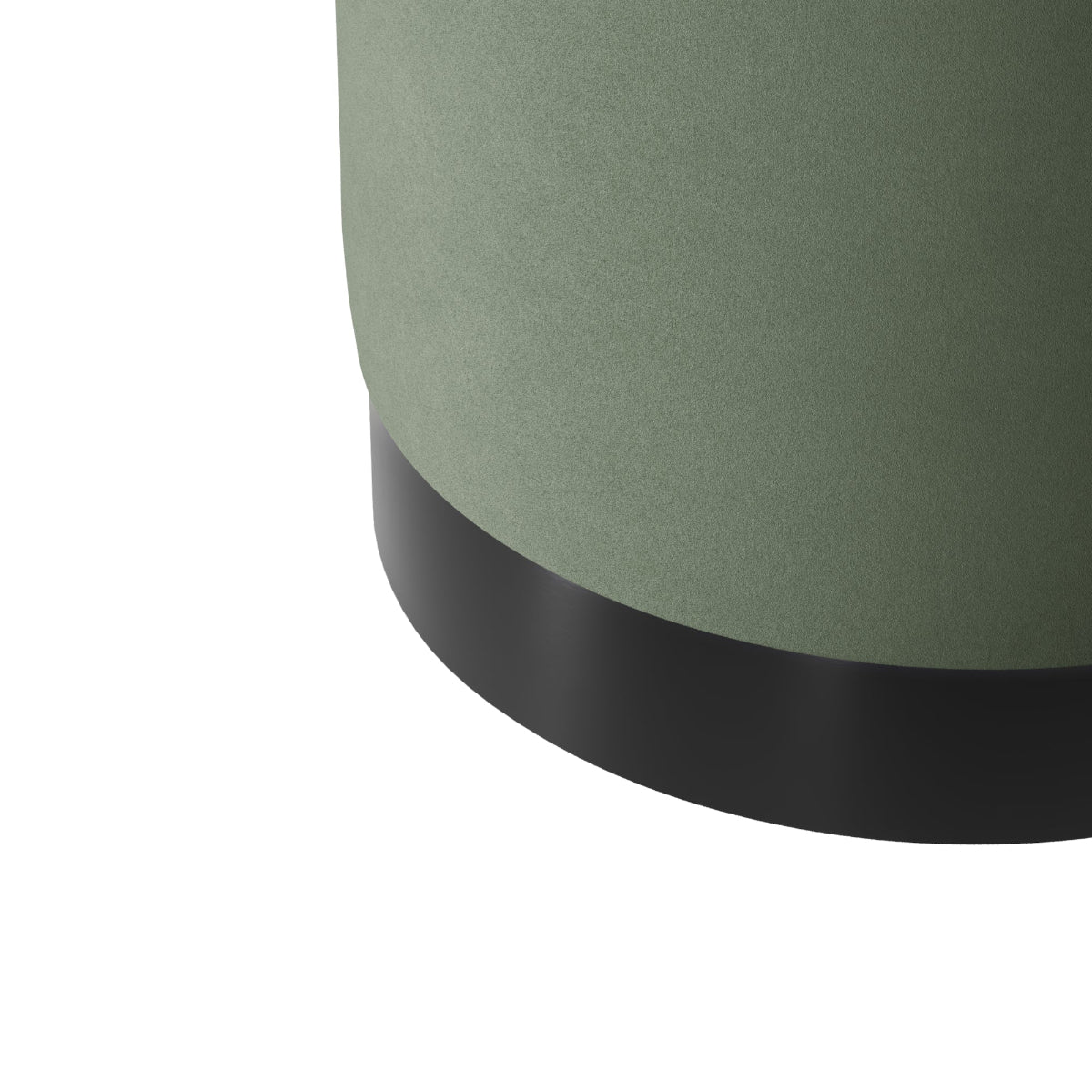 HO+ME Eclipse Small Pouffe In Matte Black And Sage Velvet close