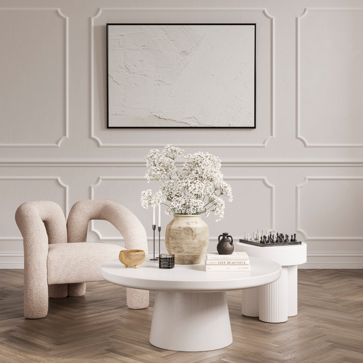 HO+ME Firenze Occasional Chair In Buff lifestyle