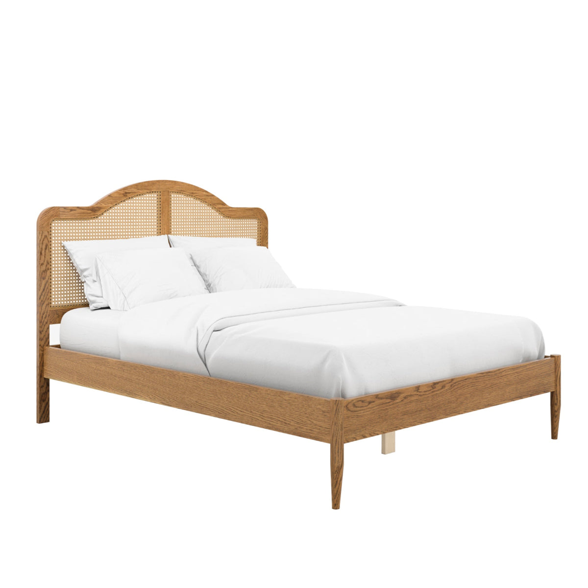 HO+ME Florian Double Bed In Smoked Wood angle