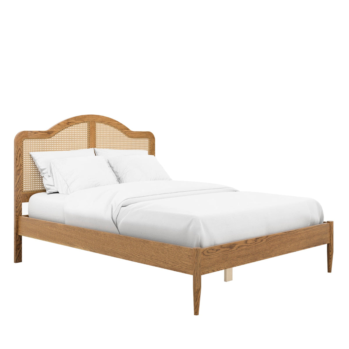 HO+ME Florian King Size Bed In Smoked Wood angle