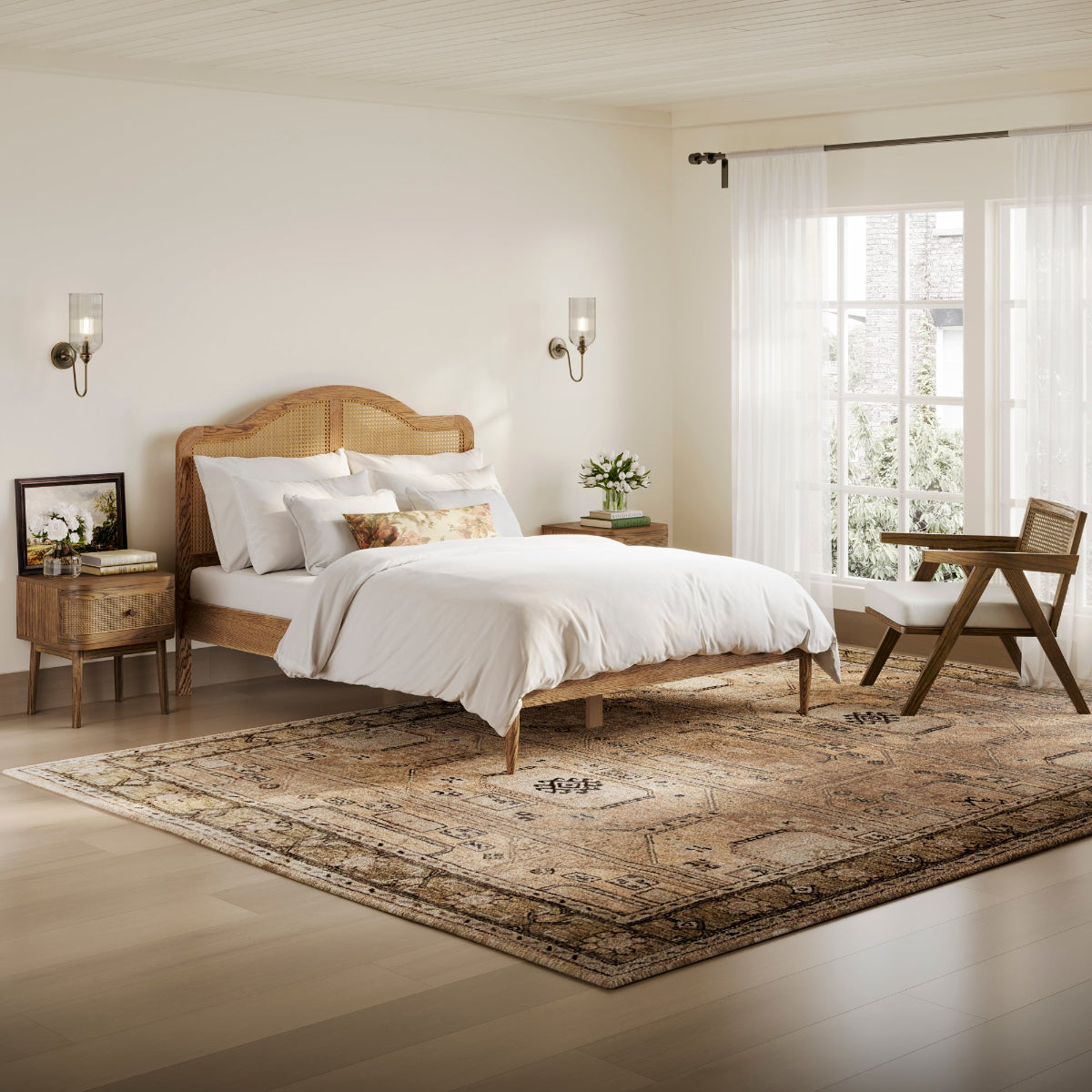 HO+ME Florian King Size Bed In Smoked Wood lifestyle