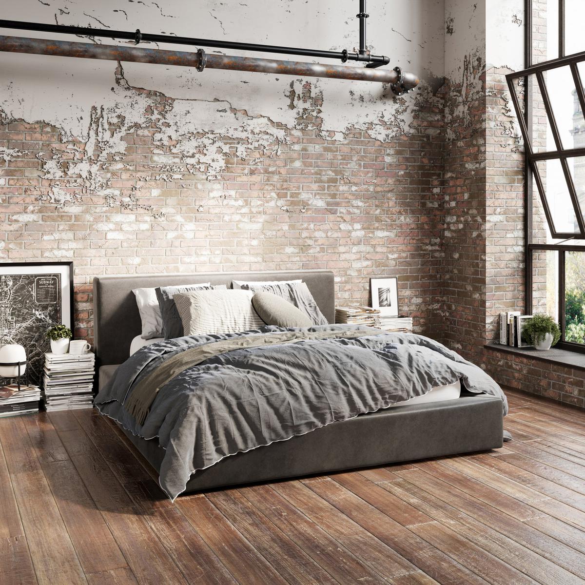 HO+ME Fulton Double Bed In Dapple Grey-Beaumonde