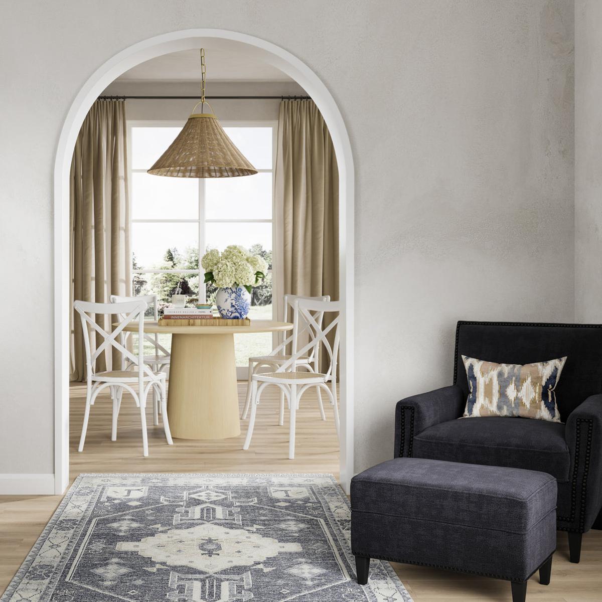 HO+ME Griffin Footstool In Anthracite Grey lifestyle 3