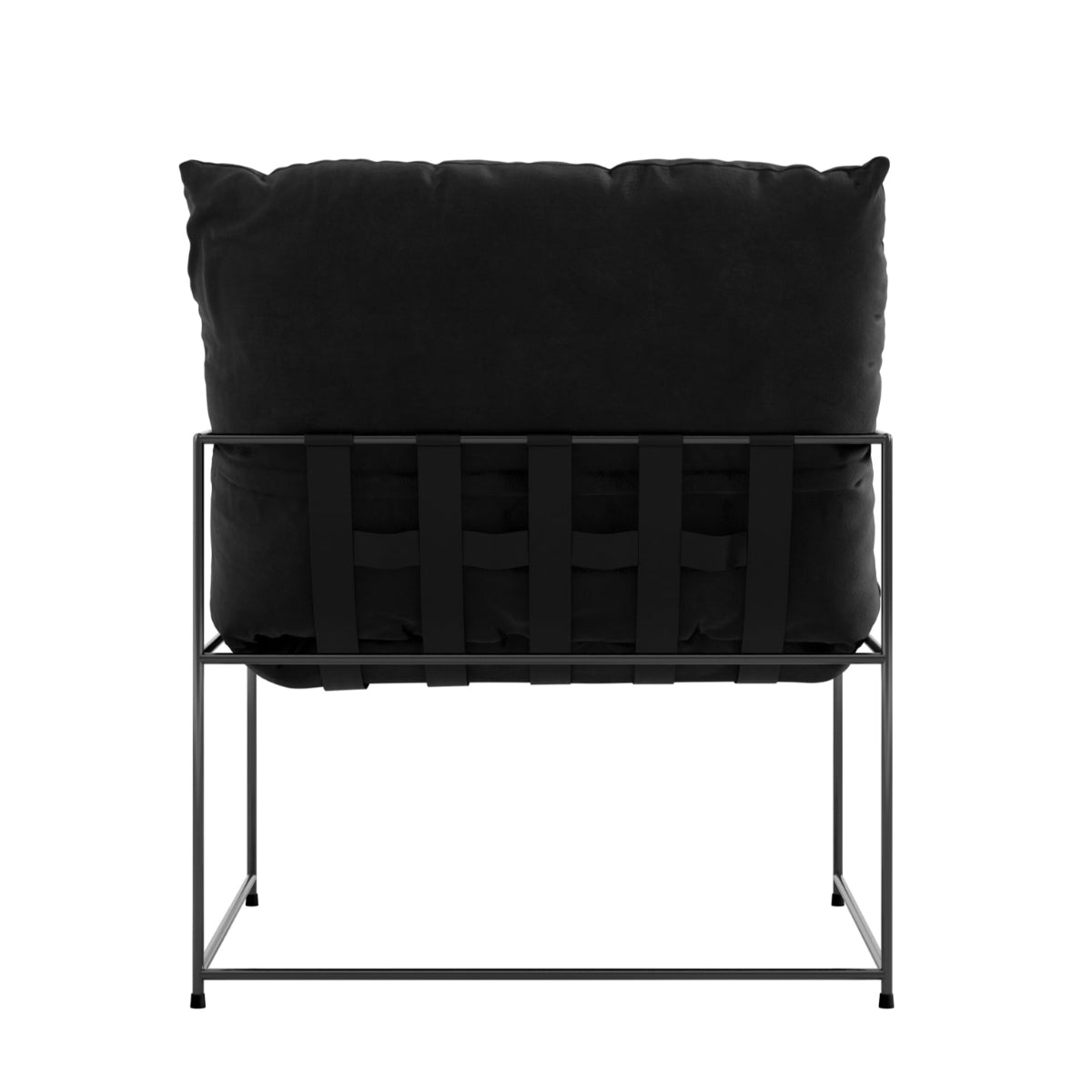 HO+ME Hackney Accent Chair In Black Velvet rear