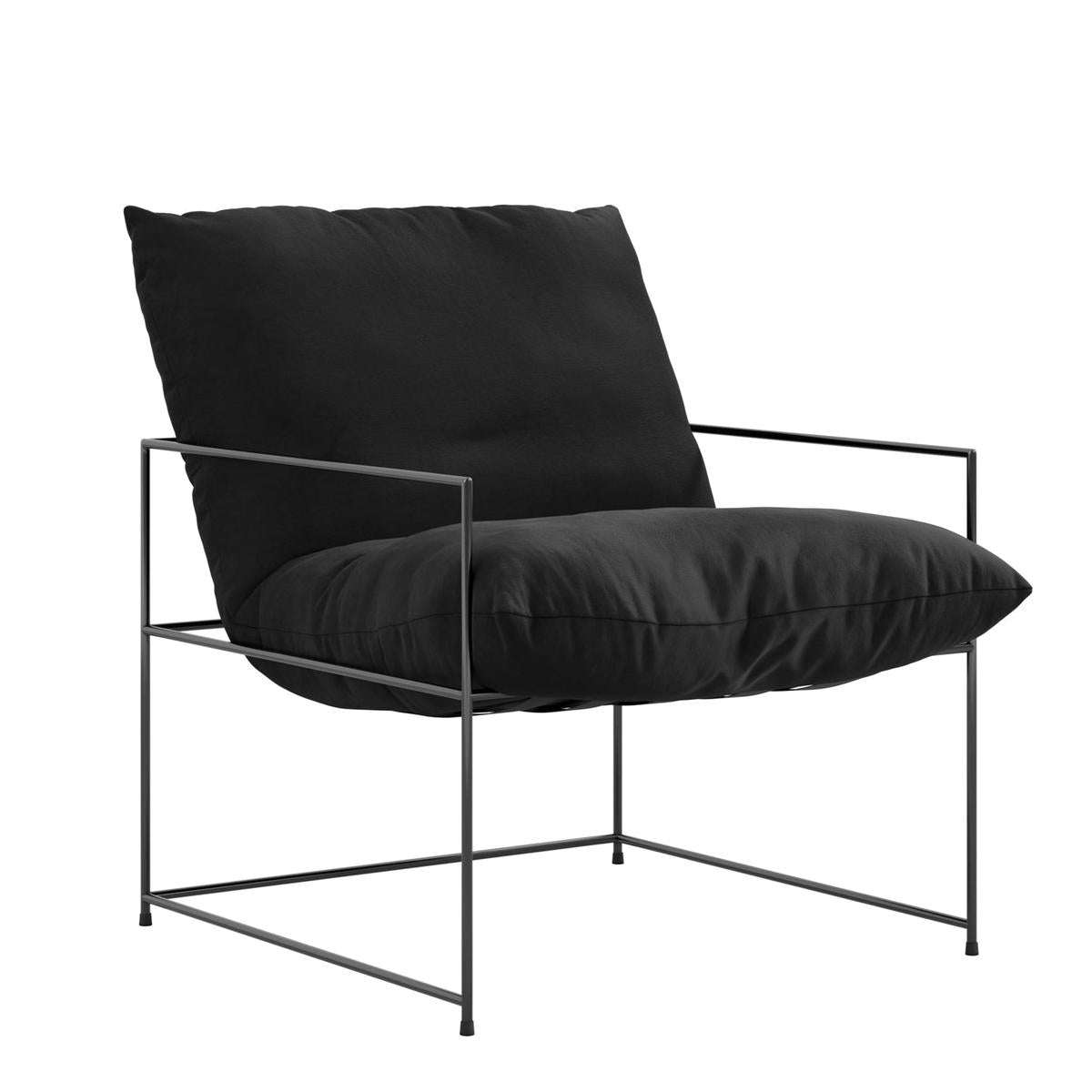 HO+ME Hackney Accent Chair In Black Velvet