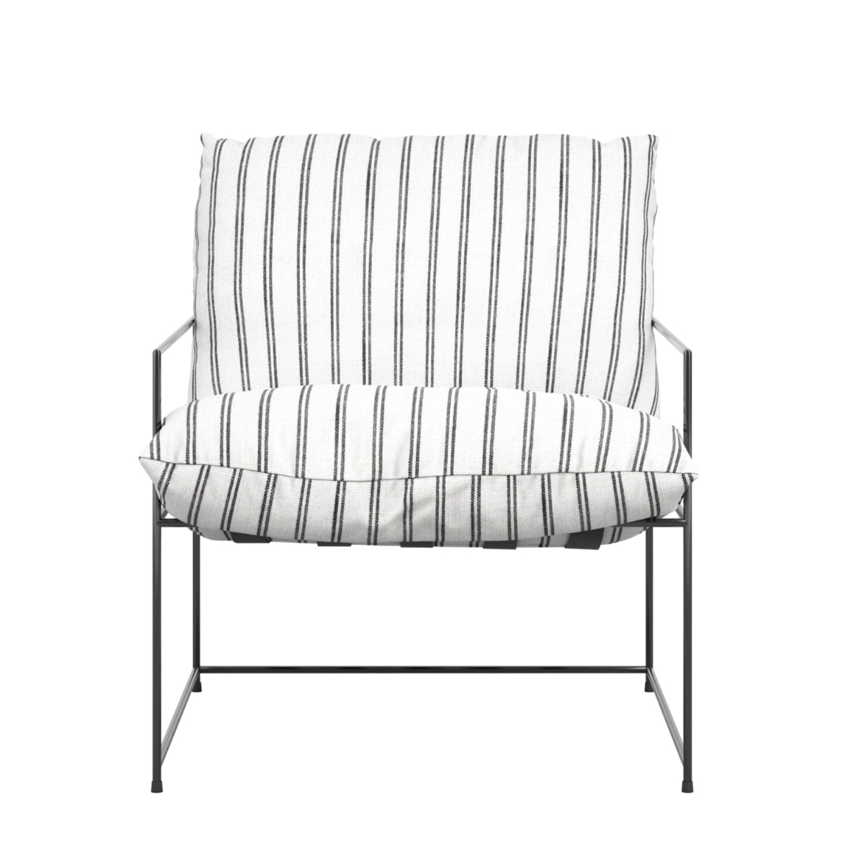 HO+ME Hackney Accent Chair In Chalk Stripe front
