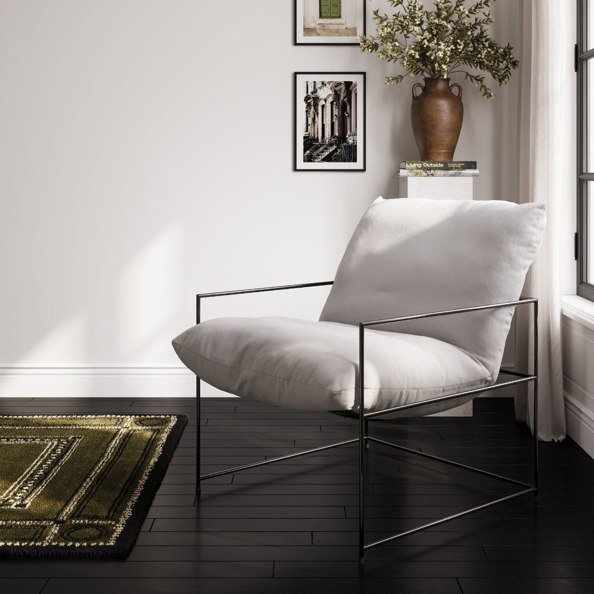 HO+ME Hackney Accent Chair In White lifestyle