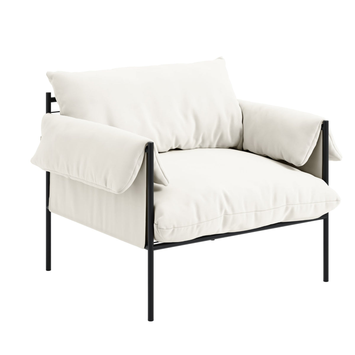 HO+ME Hackney Armchair In White Black Frame