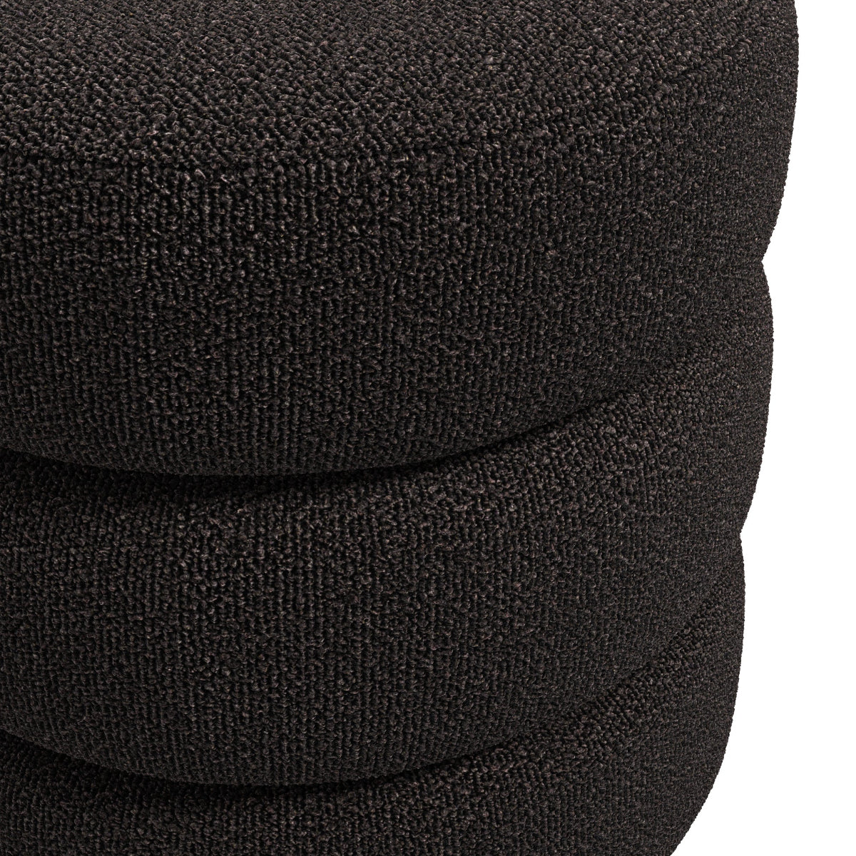 HO+ME Halo Pouffe In Black Boucle close