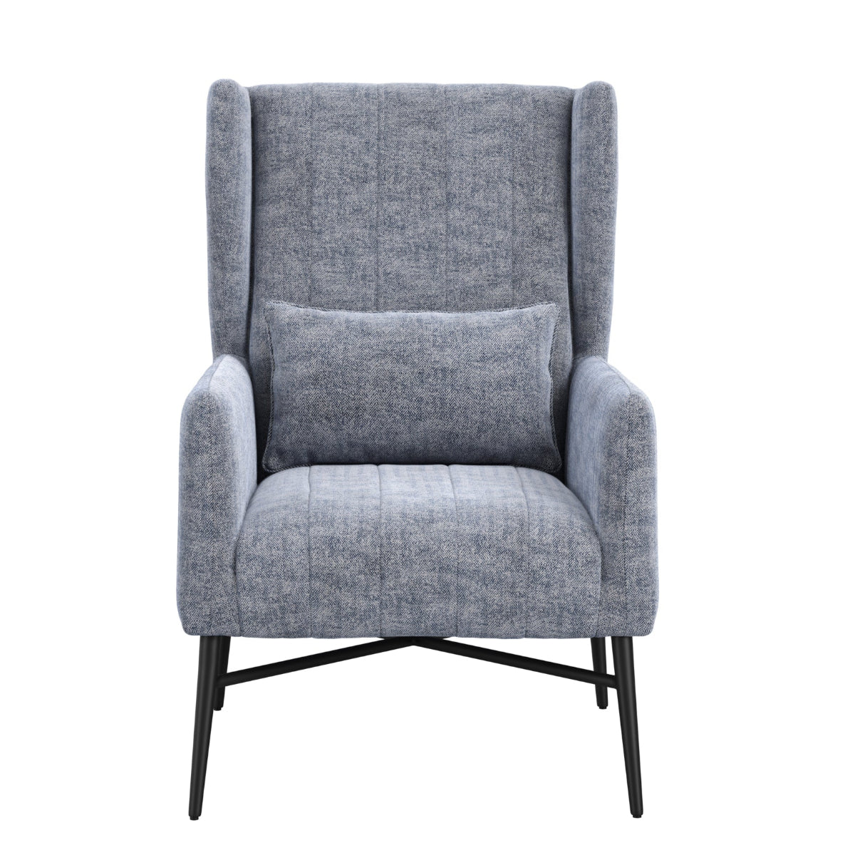 Hambleden Chair – Herringbone Twill with Matte Black Frame front