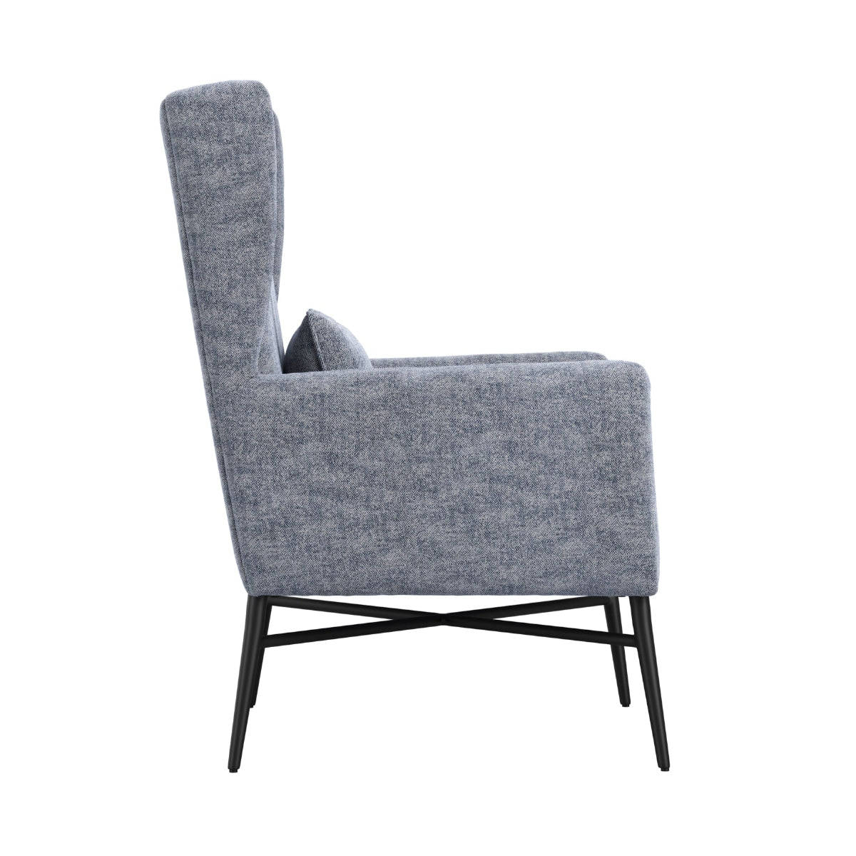 Hambleden Chair – Herringbone Twill with Matte Black Frame side