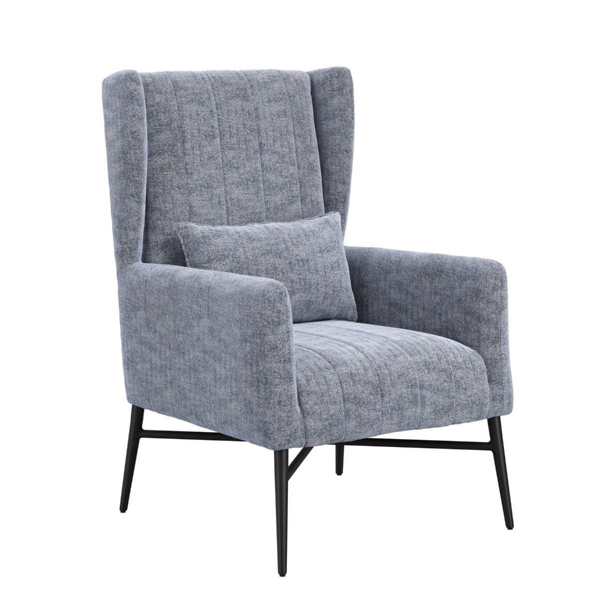 Hambleden Chair – Herringbone Twill with Matte Black Frame