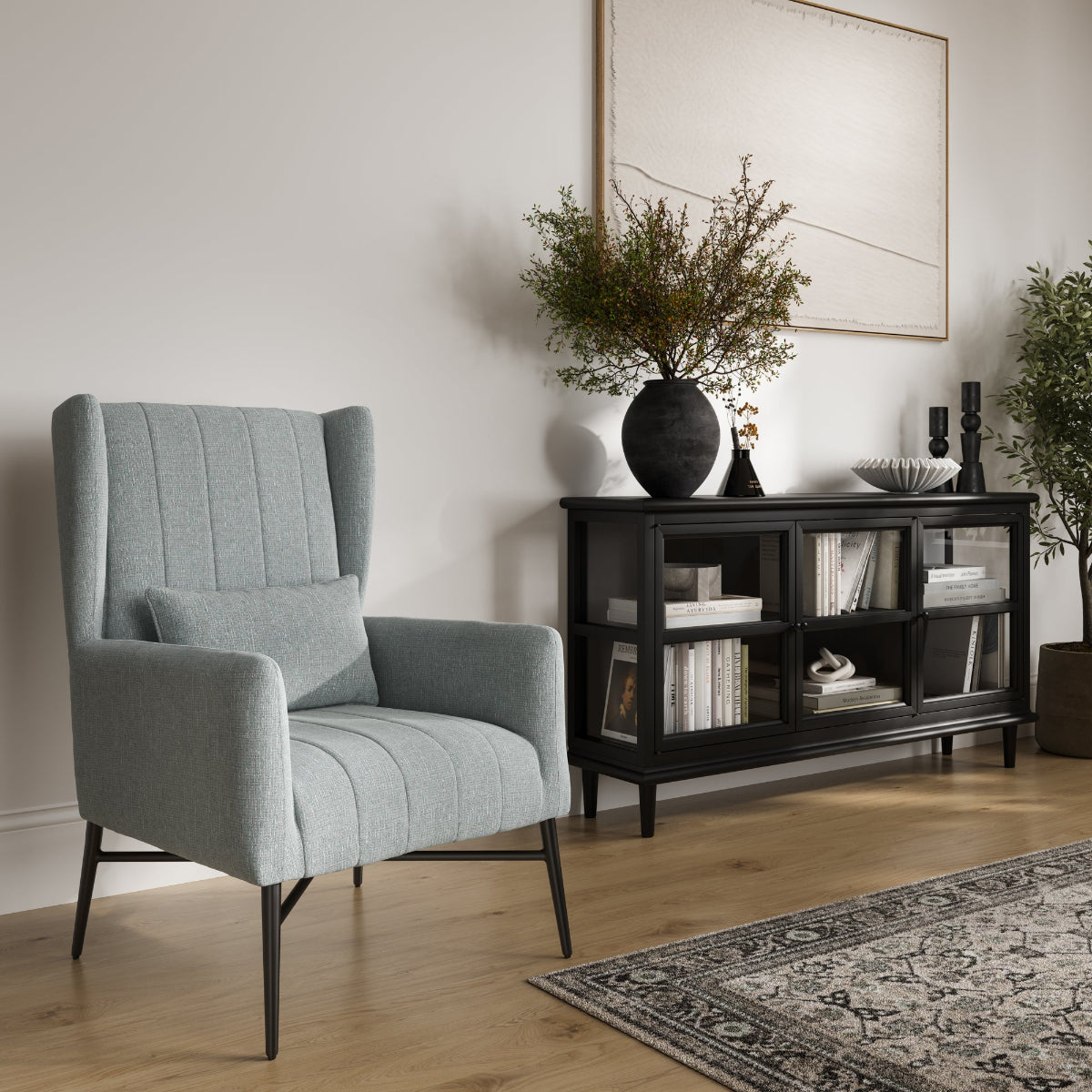 HO+ME Hambleden Armchair In Seafoam Tweed lifestyle