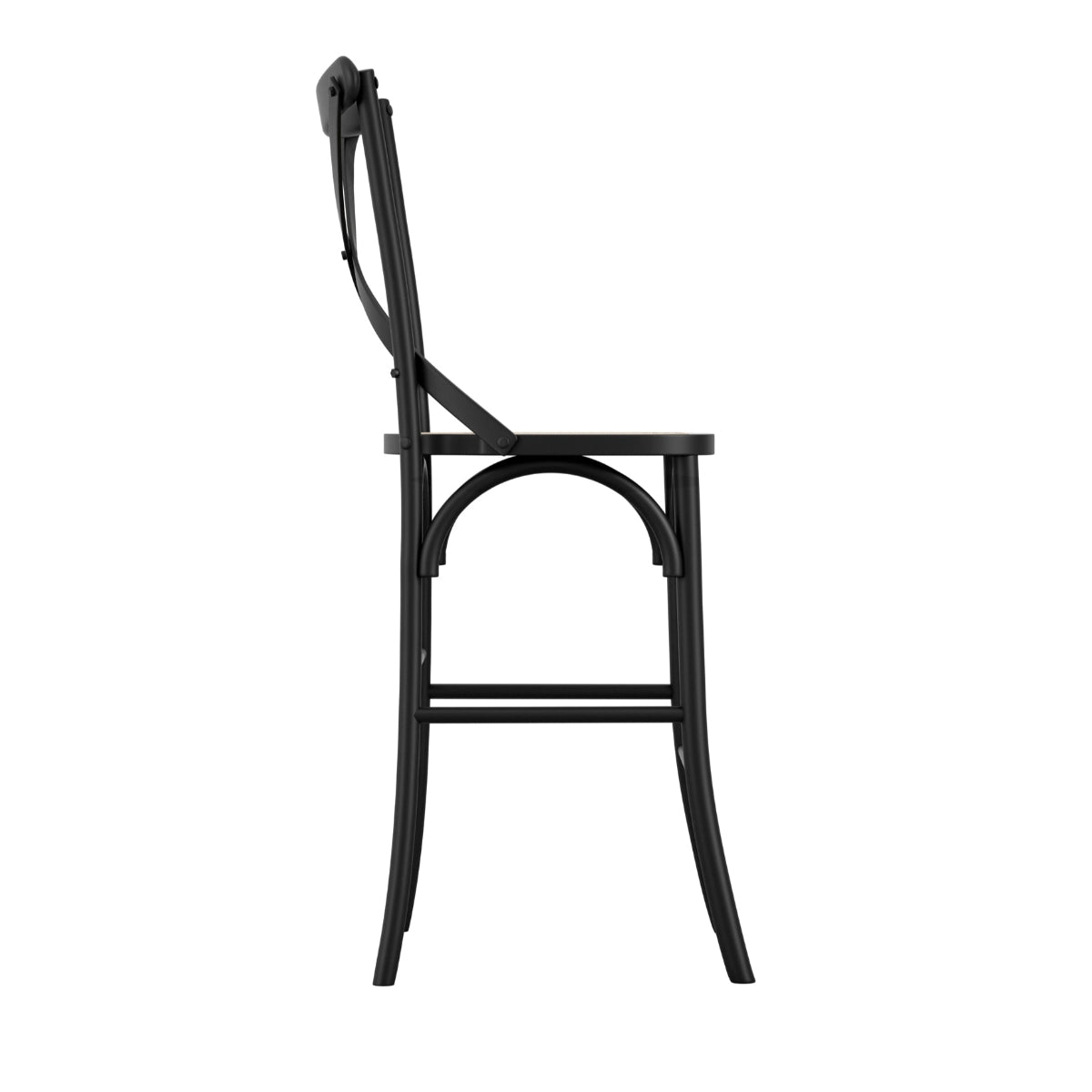 HO+ME Harper Crossback Counter Stool In Black side