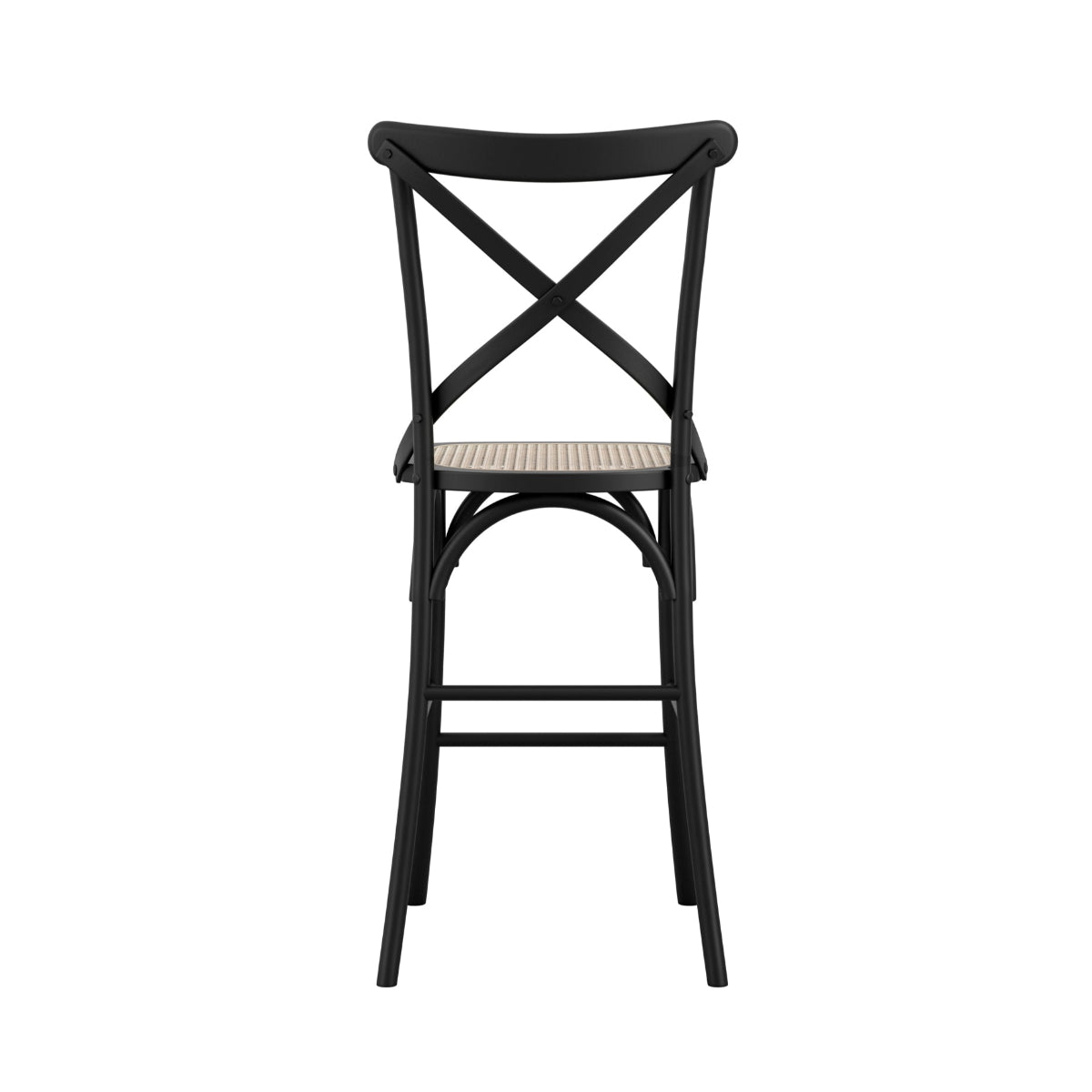 HO+ME Harper Crossback Counter Stool In Black rear
