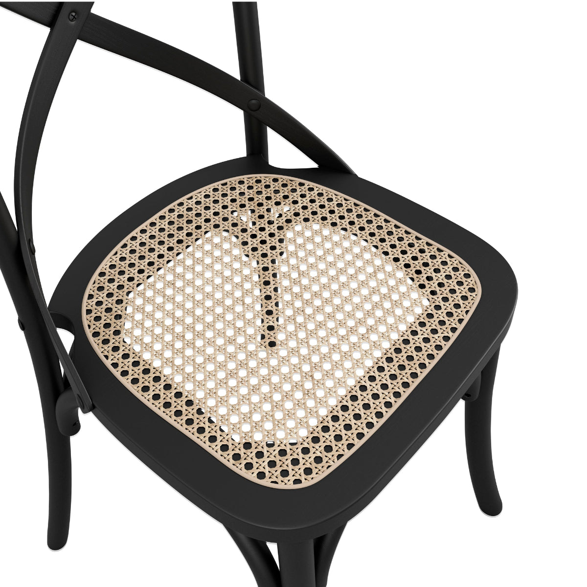 HO+ME Harper Crossback Dining Chair In Black seat