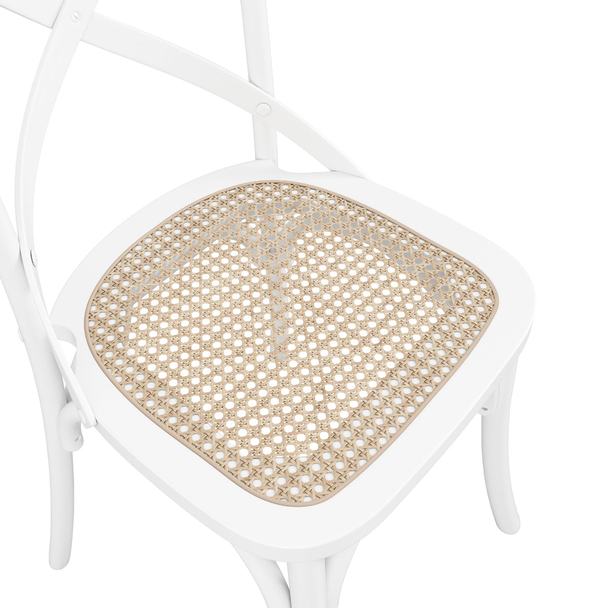 HO+ME Harper Crossback Dining Chair In White seat